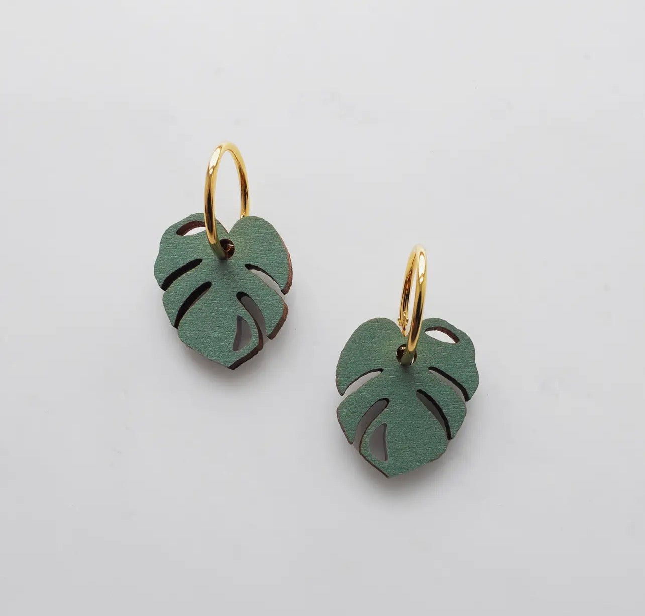 Colourful Monstera Hoop Cheese Plant Earrings
