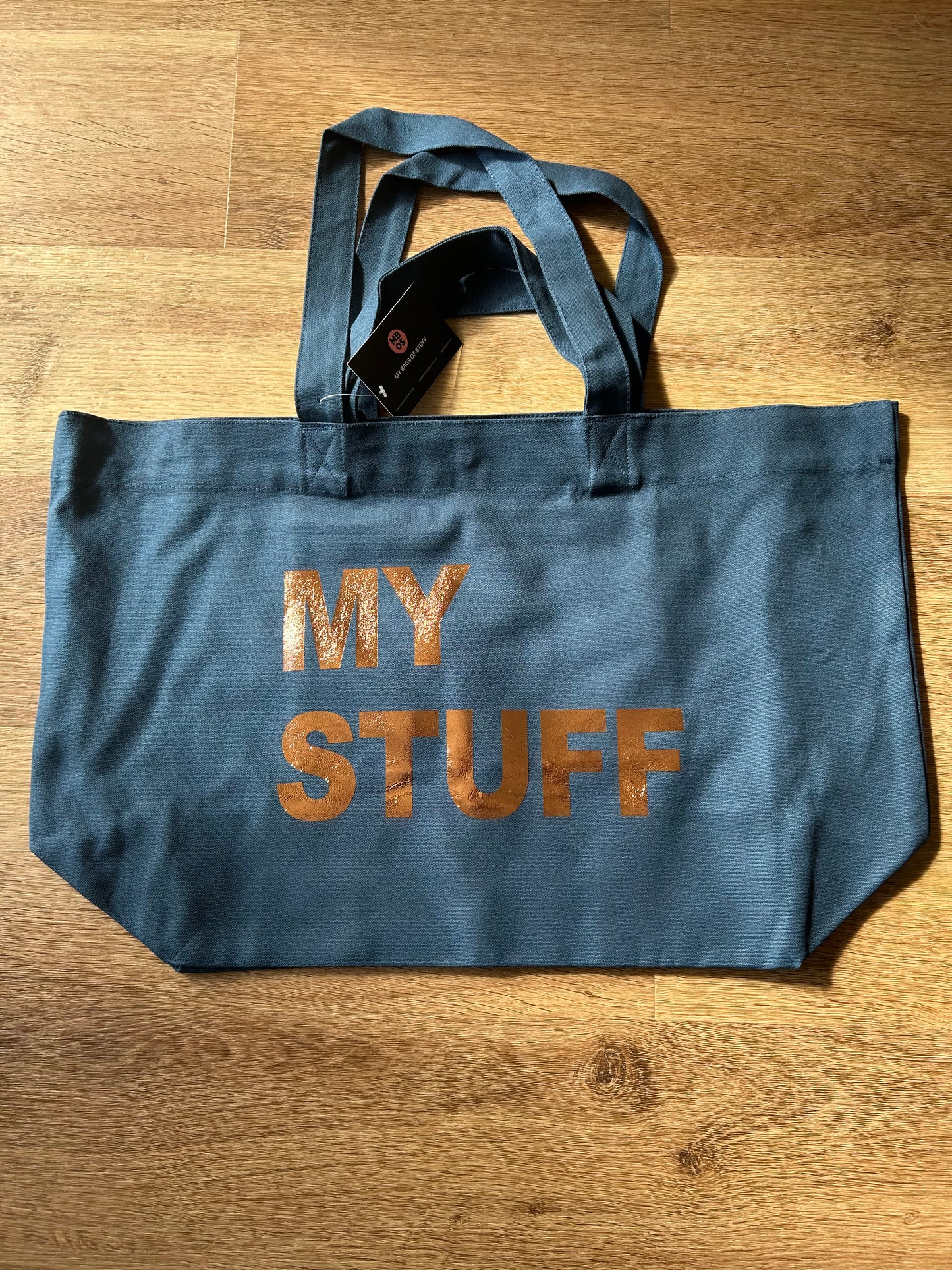 Premium Airforce Blue Tote Bag with Bronze Print