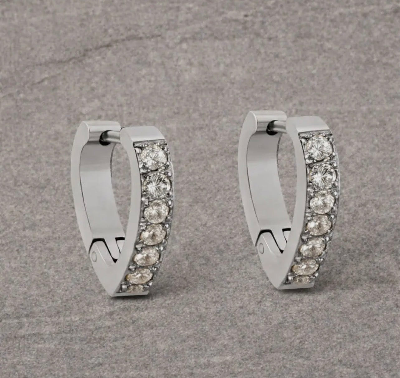 Tarnish Resistant Heart Shaped Huggies - 2 colour options