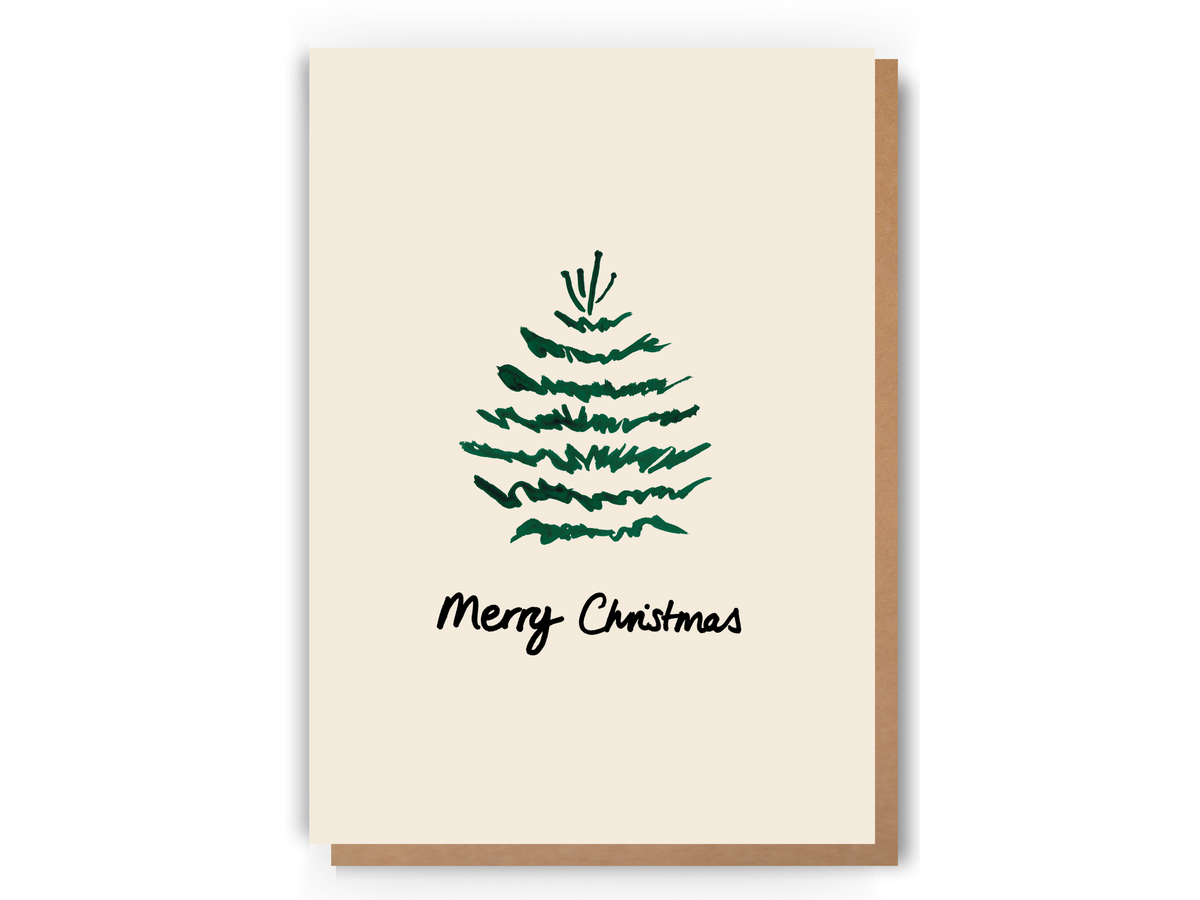 Merry Christmas Tree Card - Original Watercolour Artwork