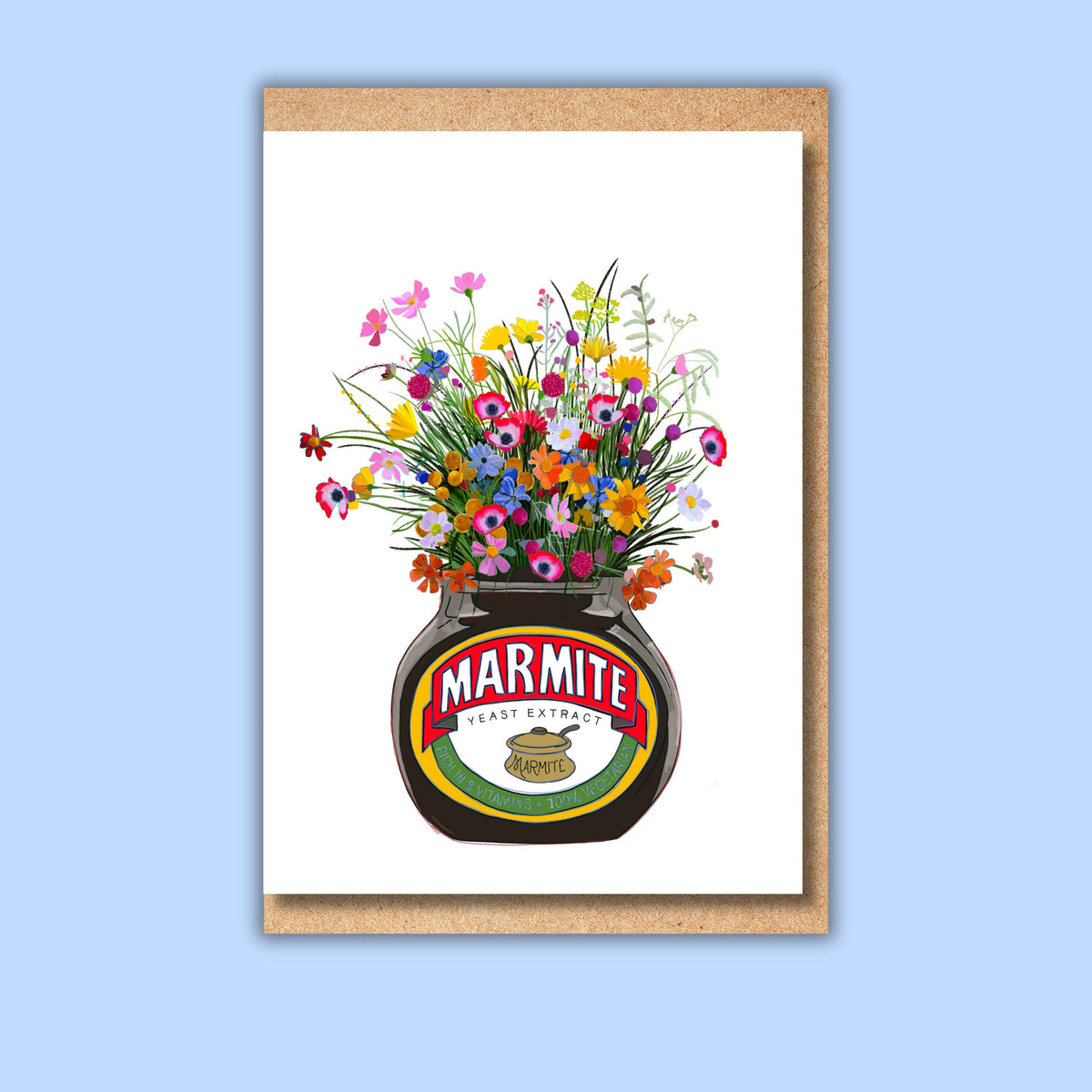 Marmite and Wild flowers Matte A6 Card