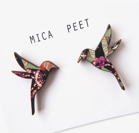 Hummingbird Stud Earrings Multi