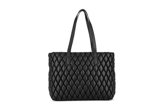 Black Quilted Tote Bag