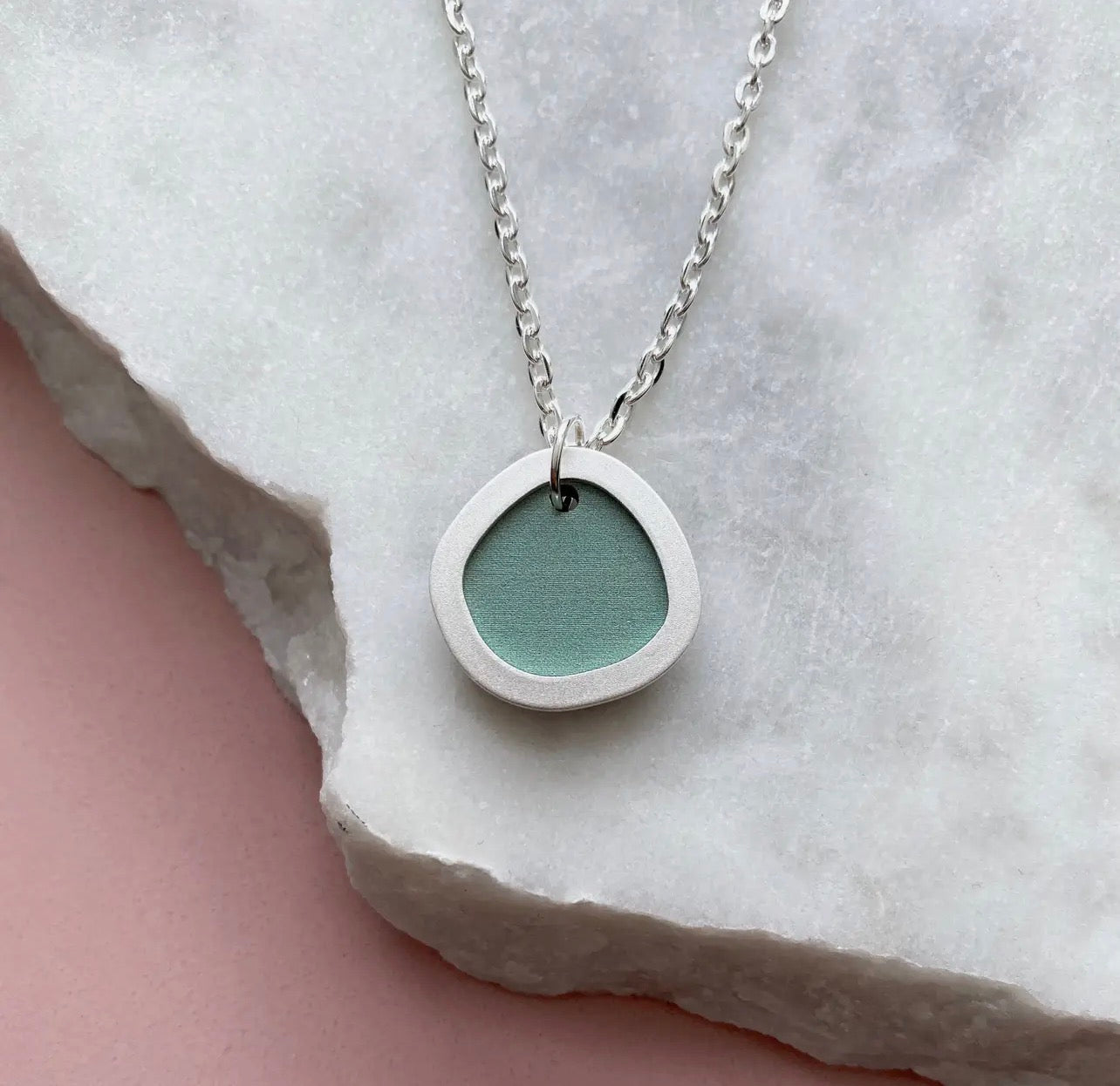 Mint Coloured Silver Pendant
