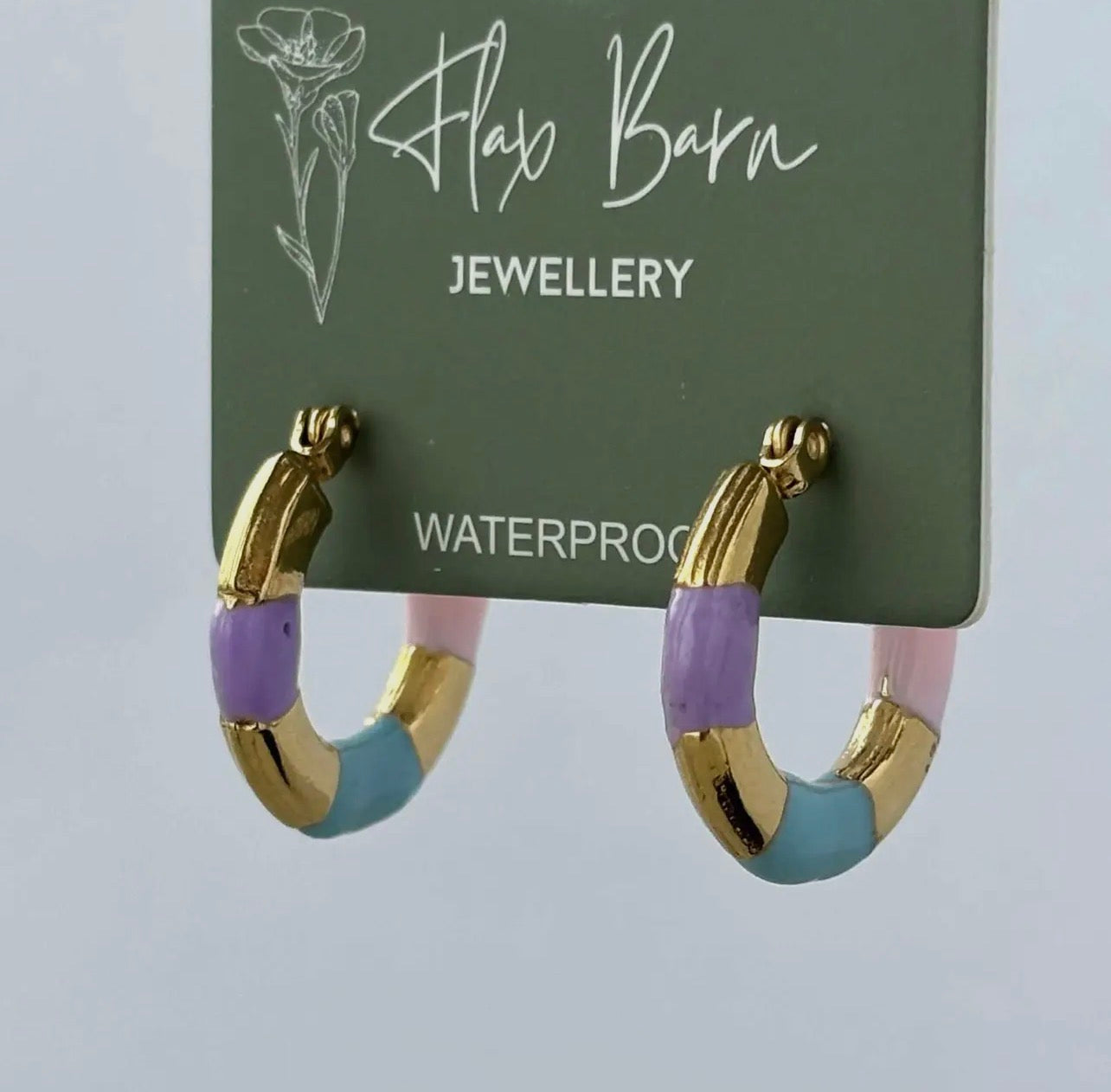Tarnish Resistant Enamel Hooped Creole Earrings