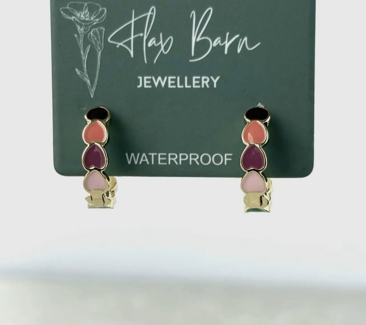 Tarnish Resistant Multi-colour Enamel Heart Earrings