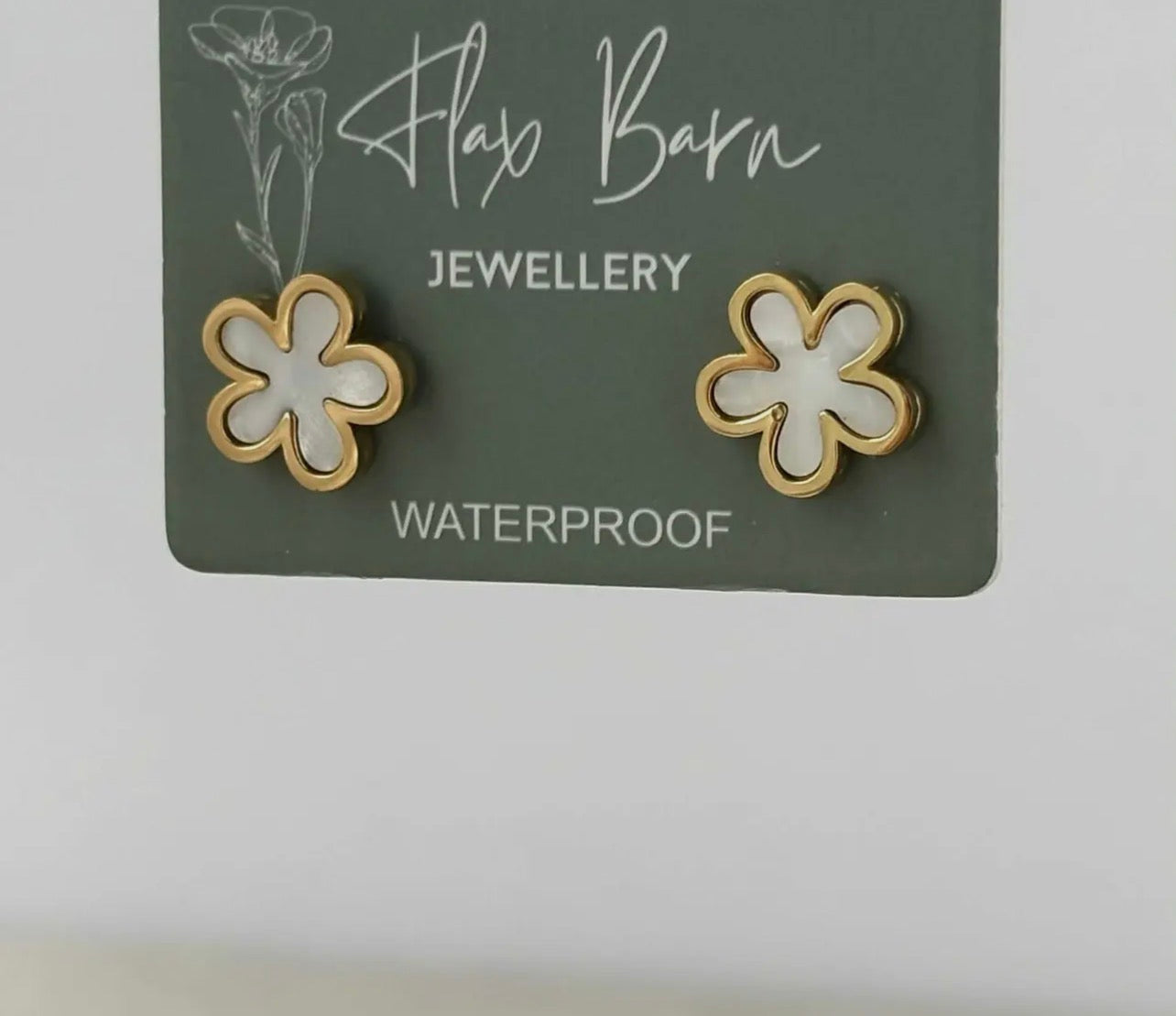Tarnish Resistant Pearlescent Flower Stud